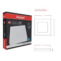 Kit 10 Painel Plafon Led De Sobrepor Quadrado 17cm 12w 6500k Bivolt Emissão De Luz Branca Avant - 7