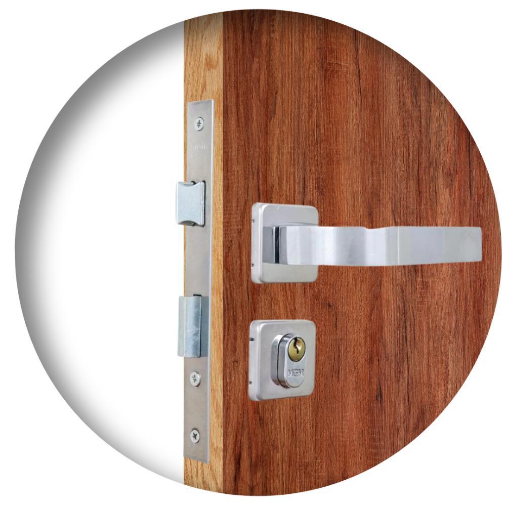 Kit 3 Fechaduras Roseta Módena Cromado Externa MGM - 2