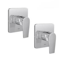 Kit 2 Acabamento Monocomando Para Chuveiro Level Alta E Baixa Pressão 4993 Cromado Deca - 1