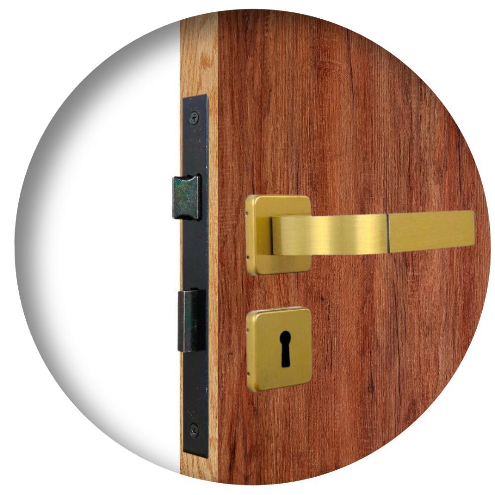 Kit 3 Fechaduras Roseta Módena Bronze Latonado Interna MGM - 2