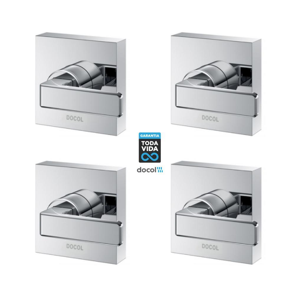Kit 4 Acabamento Para Registro Docolbase Stillo 1.1/4" 1.1/2" Cromado Docol - 1