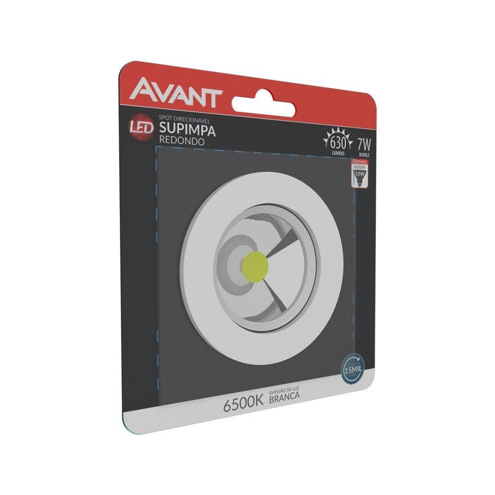 Kit 3 Luminária Red. Spot 7w 6500k Branco-frio Avant - 5