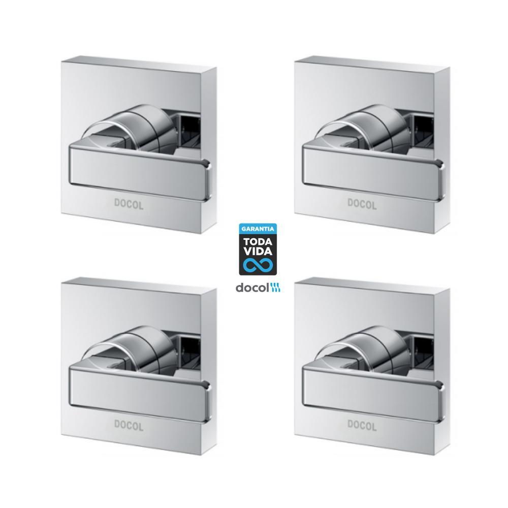 Kit 4 Acabamento Para Registro Docolbase Stillo 1/2" 3/4" 1" Cromado Docol - 2