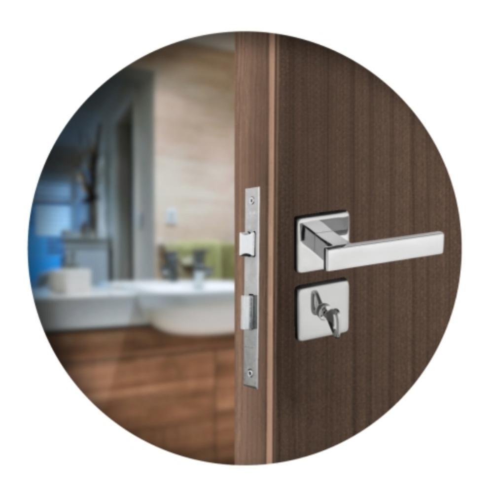 Kit 2 Fechaduras Interna e 2 WC Quad Concept Pado Cromado - 4