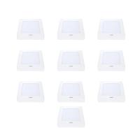 Kit 10 Painel LED Plafon Sobrepor 12W Quadrado Luz Neutro - 1