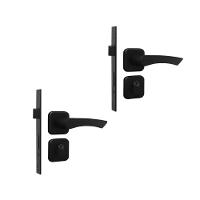 Kit 2 Fechadura Genebra Externo Preto Fosco 4cm MGM - 1