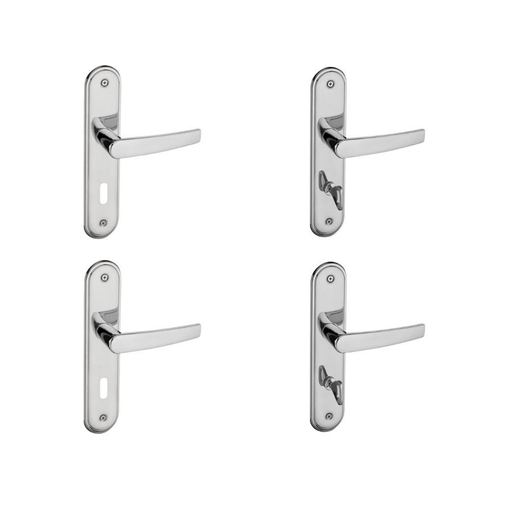 Kit 2 Fechaduras Interna e 2 WC Espelho Concept Pado Cromado - 1