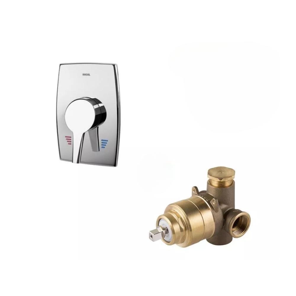 Kit Base Misturador para Chuveiro e Acabamento Monocomando Nexus 3/4' Docol - 1