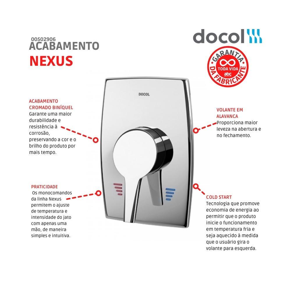 Kit Base Misturador para Chuveiro e Acabamento Monocomando Nexus 3/4' Docol - 4