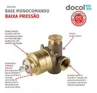 Kit Base Misturador para Chuveiro e Acabamento Monocomando Nexus 3/4' Docol - 7