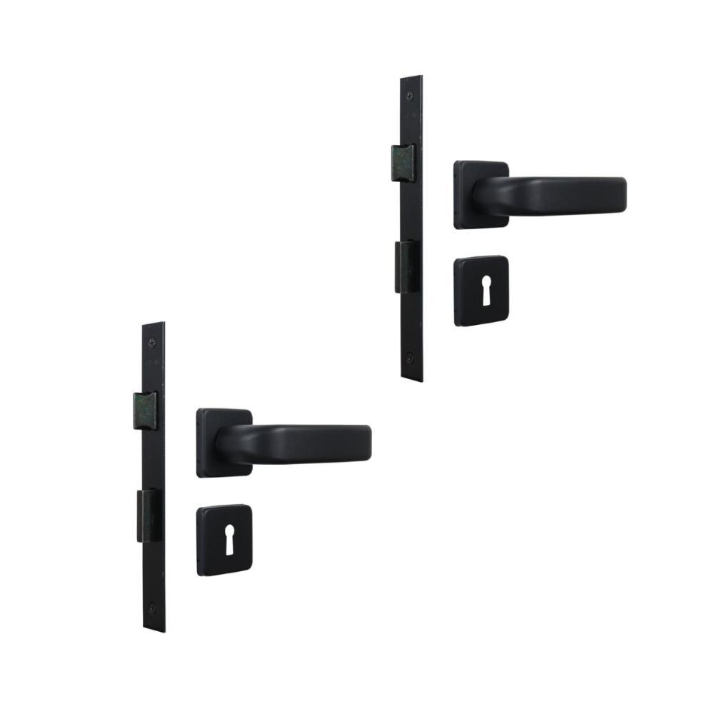 Kit 2 Fechadura Firenze Interna Preto Fosco 4cm MGM - 1