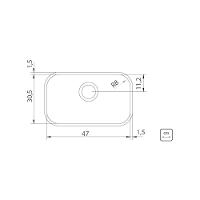 Cuba de embutir Lavinia 47 BL em aço inox acetinado 47x30cm Tramontina com Sifão Sanfonado Universal Simples 1.1/2"
