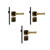 Kit 3 Fechadura Paris Externo Bronze Latonado 4cm MGM - 1