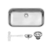 Cuba De Inox Lavínia 56x34cm 4.1/2' Com Válvula 94024/102 Acetinada Tramontina com Sifão Universal Com Copo - 1