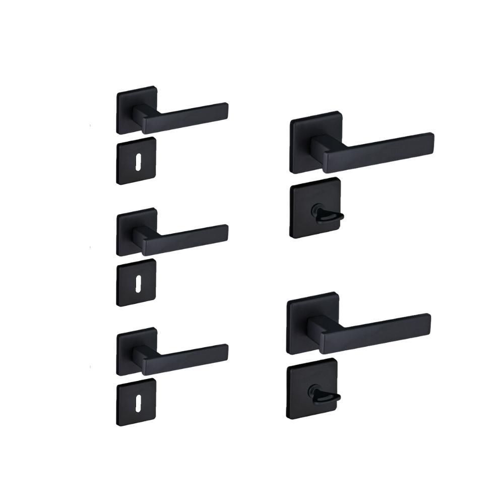 Kit 3 Fechaduras Interna e 2 WC Quad Concept Pado Preto - 1