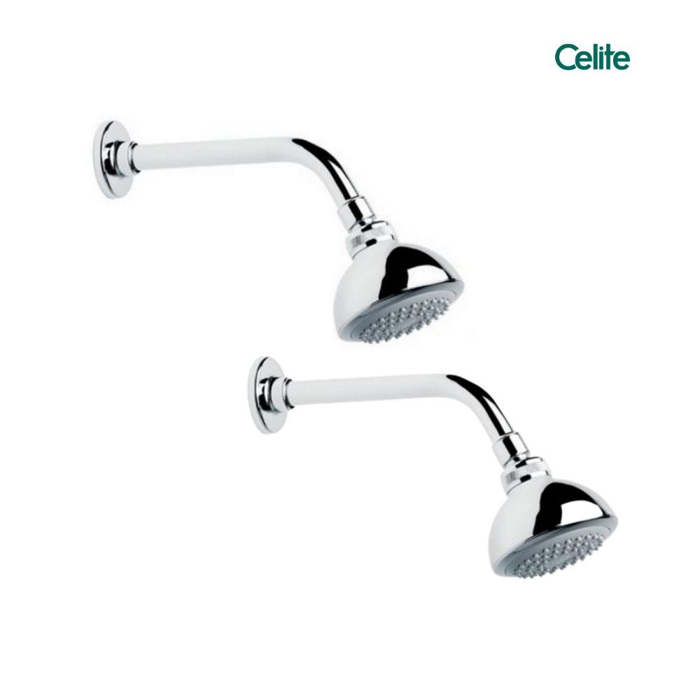 Kit 2 Chuveiro De Parede Redondo Volga Cromada Celite - 1