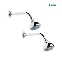 Kit 2 Chuveiro De Parede Redondo Volga Cromada Celite - 1