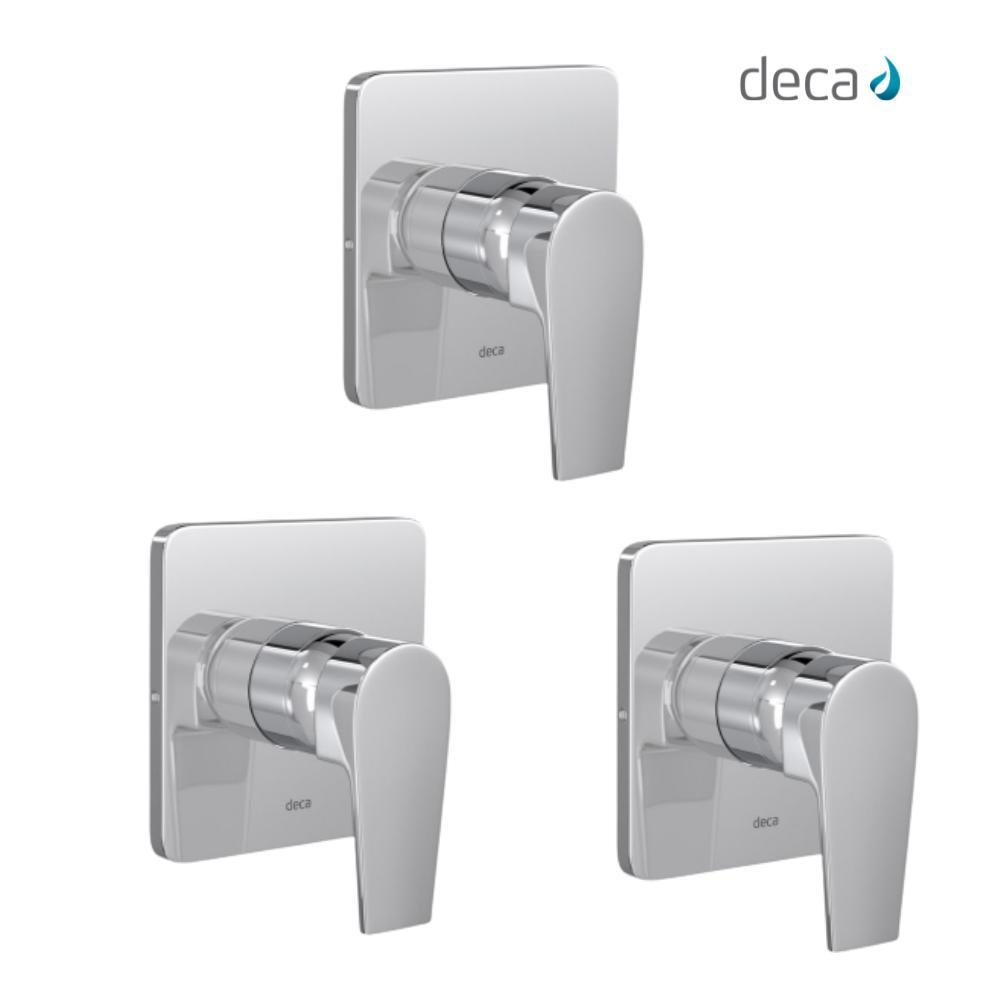 Kit 3 Acabamento Monocomando Para Chuveiro Level Alta E Baixa Pressão 4993 Cromado Deca - 2