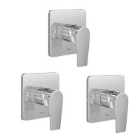 Kit 3 Acabamento Monocomando Para Chuveiro Level Alta E Baixa Pressão 4993 Cromado Deca - 1
