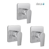 Kit 3 Acabamento Monocomando Para Chuveiro Level Alta E Baixa Pressão 4993 Cromado Deca - 2