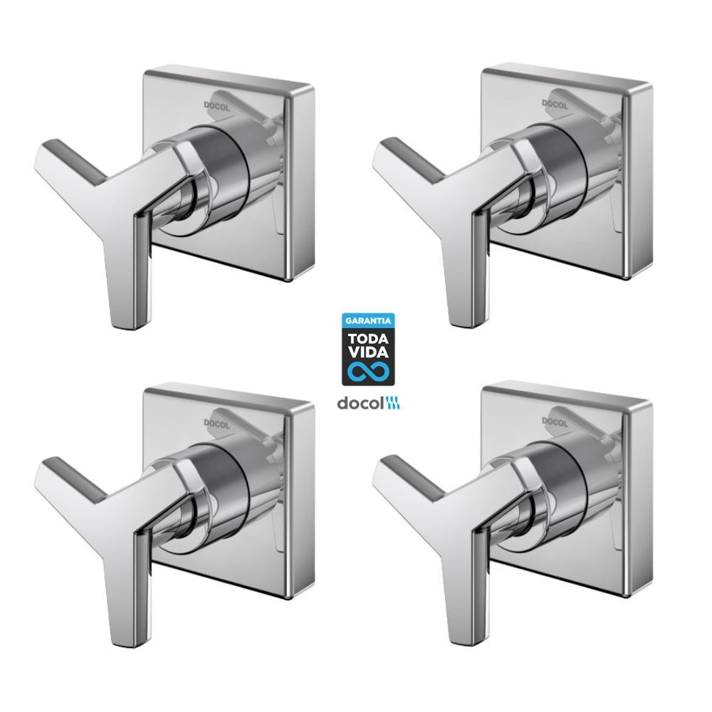 Kit 4 Acabamento Para Registro Docolbase 1/2" 3/4" 1' City Cromado Docol - 1