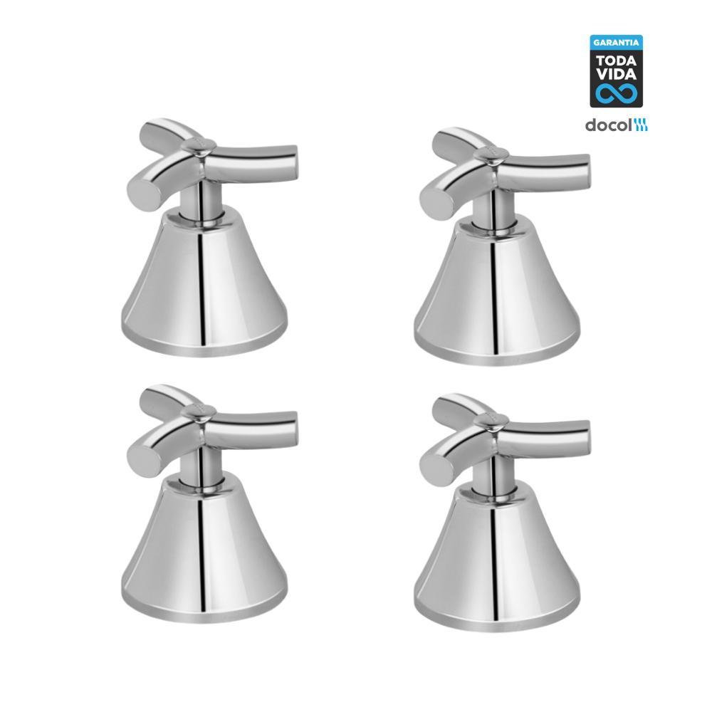 Kit 4 Acabamento Para Registro Docolbase Primor 1/2" 3/4" 1" Cromado Docol - 2