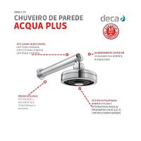 Kit 3 Chuveiro De Parede Redondo Acqua Plus Com Tubo 1990 Cromada Deca - 5