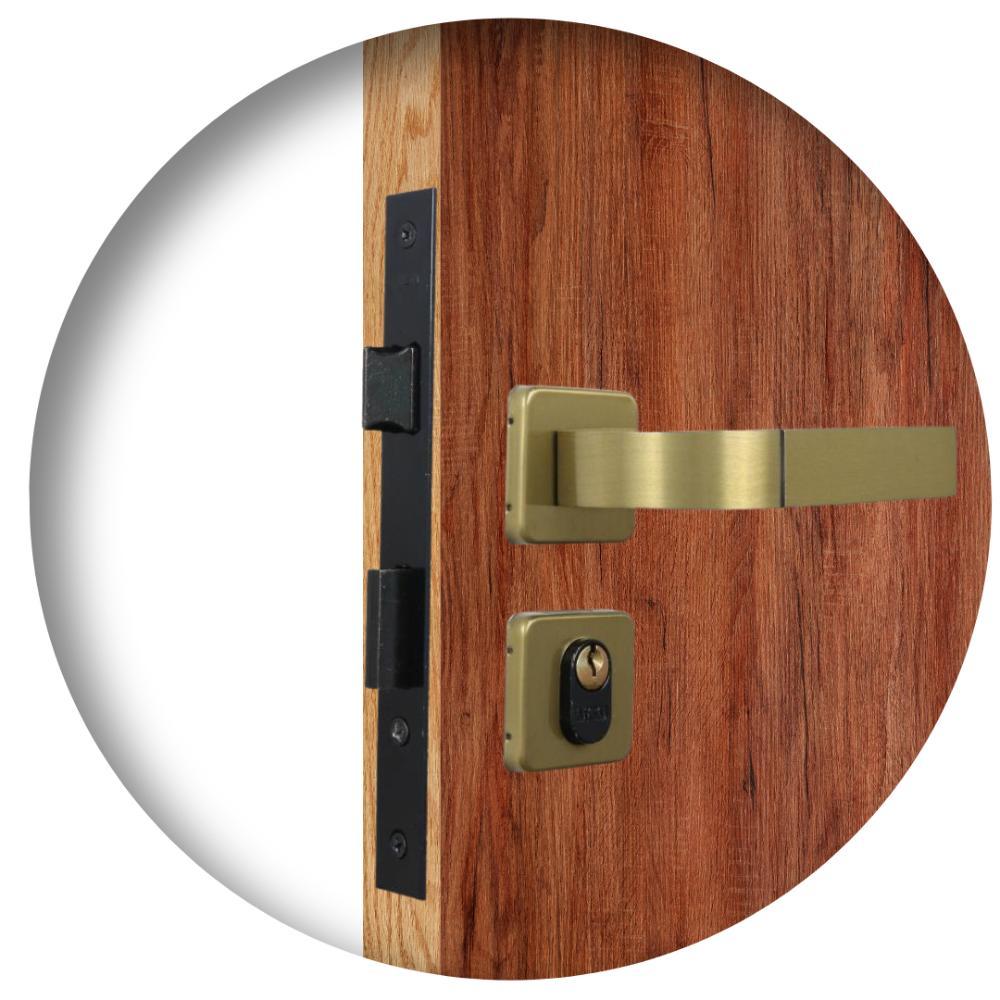 Kit 3 Fechaduras Roseta Módena Bronze Latonado Externa MGM - 2