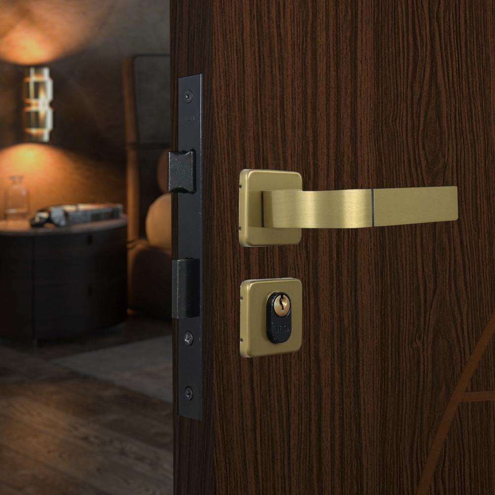 Kit 3 Fechaduras Roseta Módena Bronze Latonado Externa MGM - 4