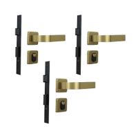 Kit 3 Fechaduras Roseta Módena Bronze Latonado Externa MGM - 1