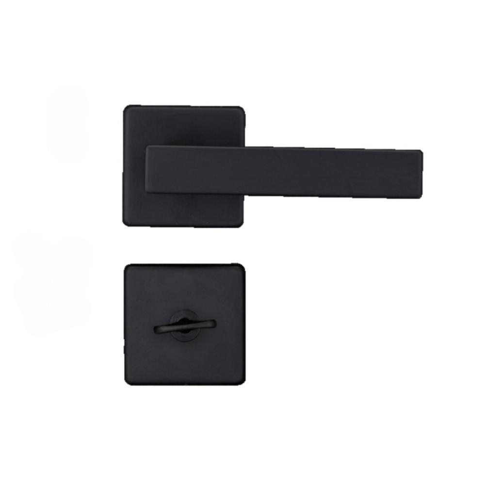 Kit 2 Fechaduras Interna 1 WC 1 Externa Quad Pado Preto - 7