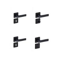 Kit 2 Fechaduras Interna 1 WC 1 Externa Quad Pado Preto - 1