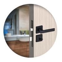 Kit 2 Fechaduras Interna 1 WC 1 Externa Quad Pado Preto - 6