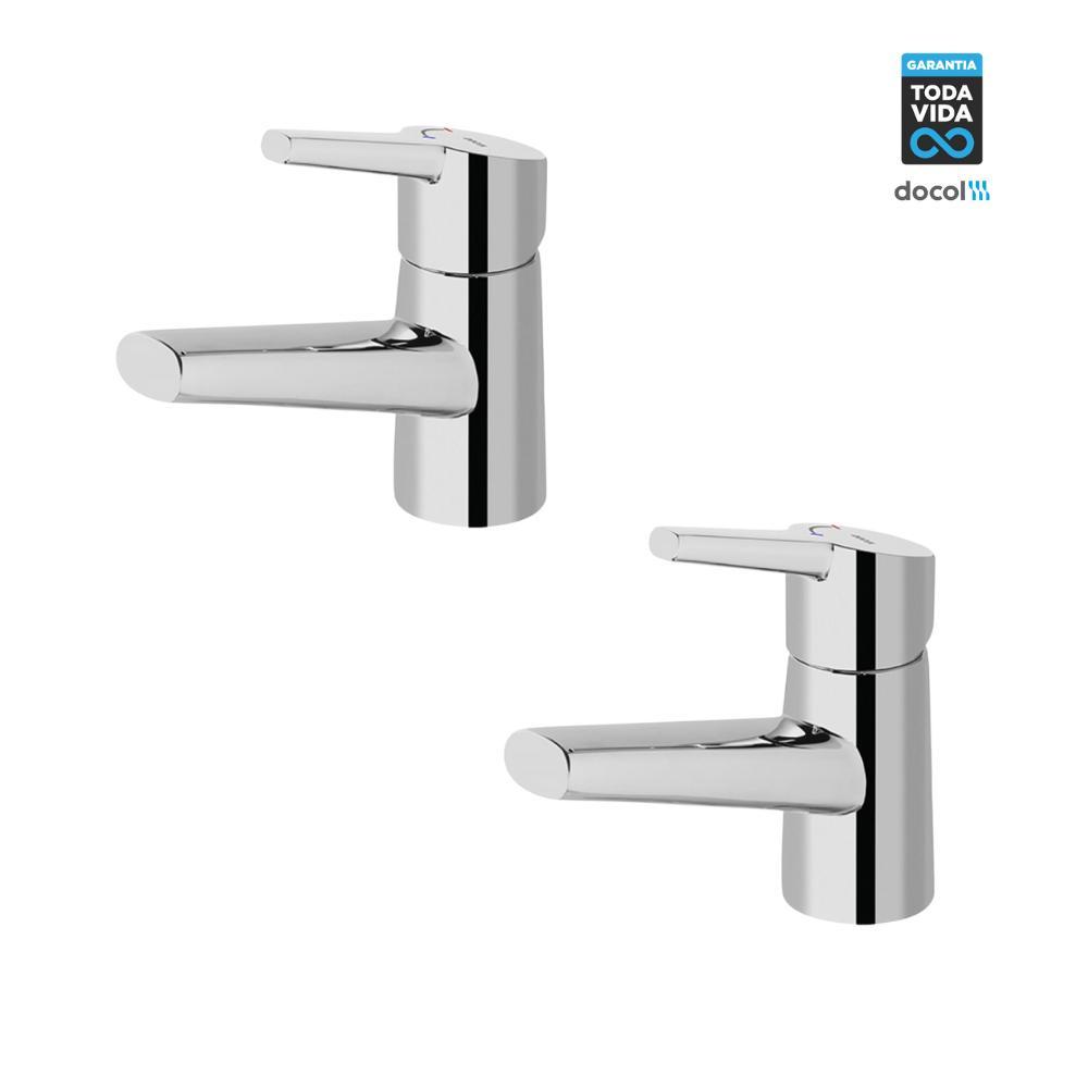 Kit 2 Misturador Monocomando Para Lavatório De Mesa Nexus Bica Baixa Cromada Docol - 2