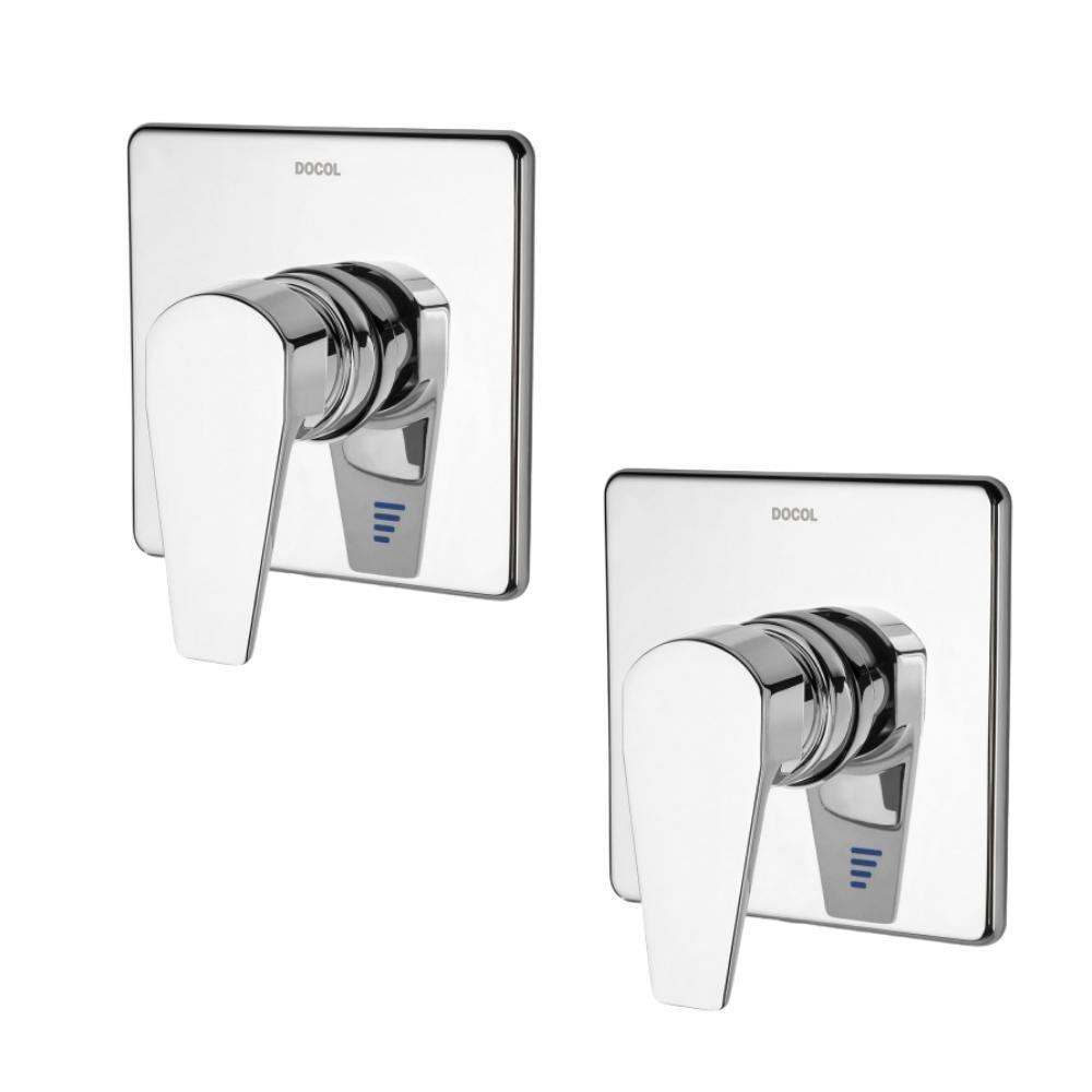 Kit 2 Acabamento Monocomando Para Chuveiro Lift 3/4" Alta E Baixa Pressão Cromado Docol - 1