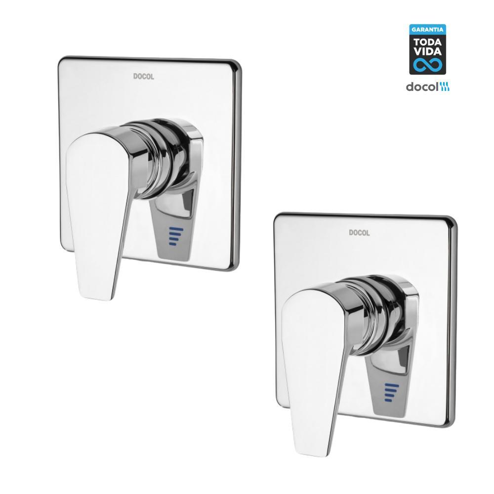 Kit 2 Acabamento Monocomando Para Chuveiro Lift 3/4" Alta E Baixa Pressão Cromado Docol - 2