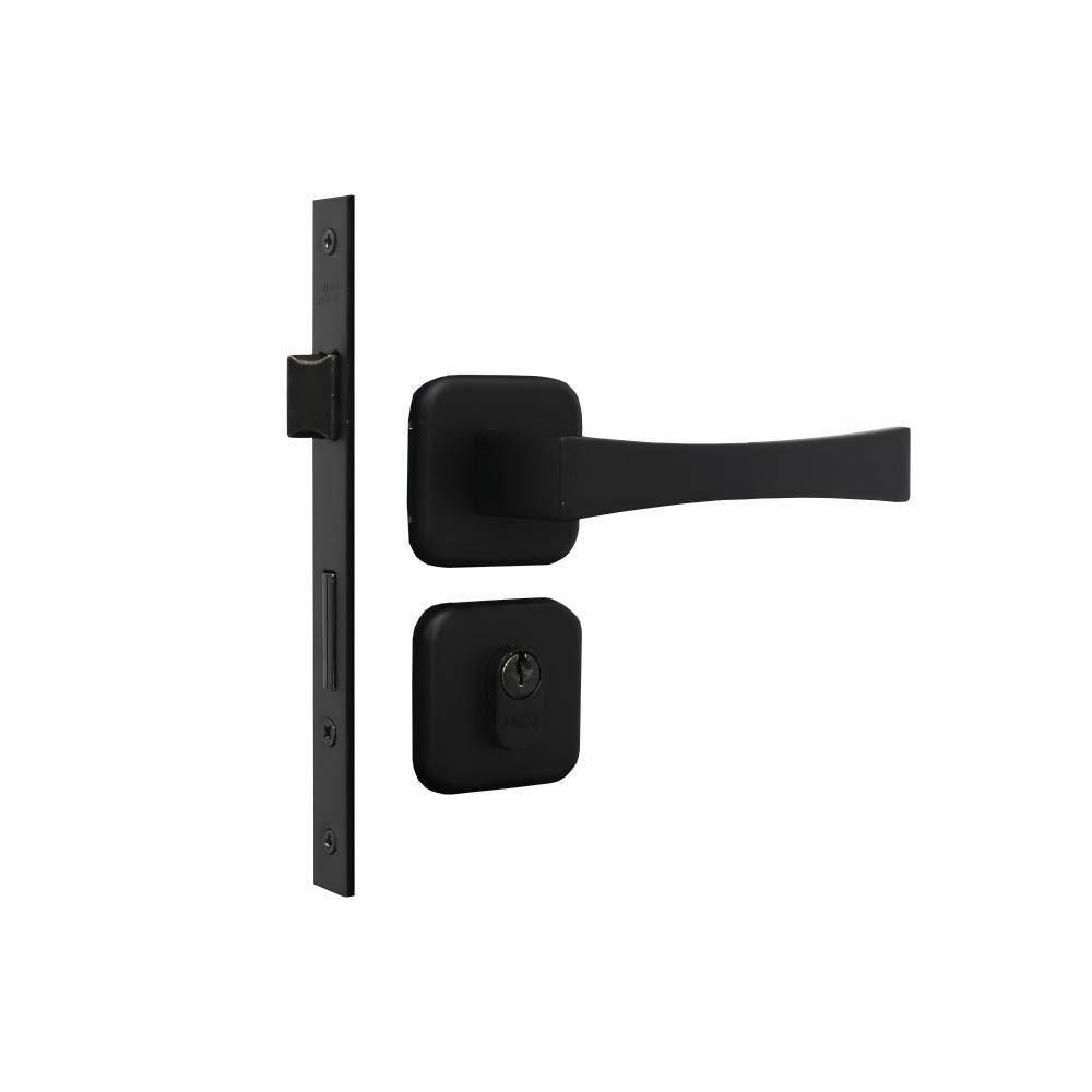 Kit 3 Fechadura Paris Externo Preto Fosco 4cm MGM - 4