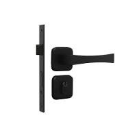 Kit 3 Fechadura Paris Externo Preto Fosco 4cm MGM