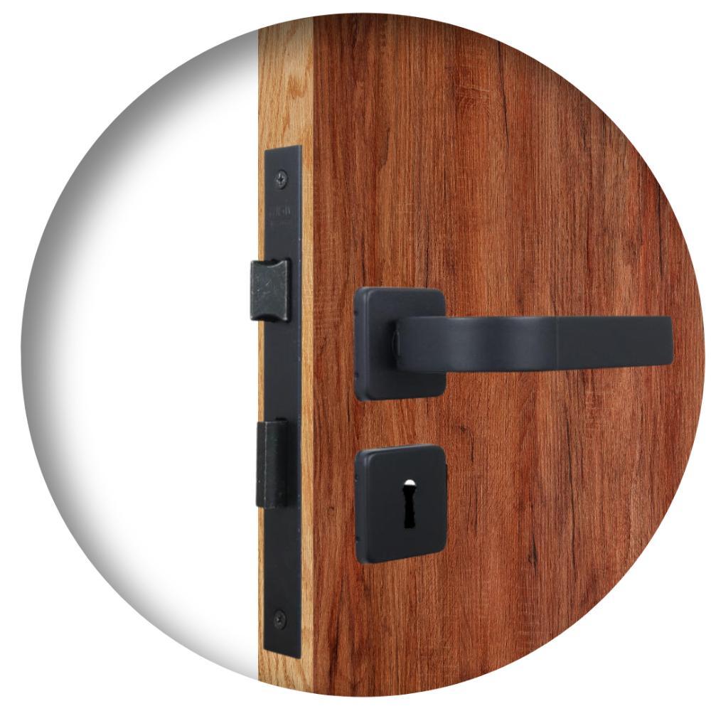 Kit 2 Fechaduras Interna Roseta Módena Preto Fosco MGM 40mm - 2