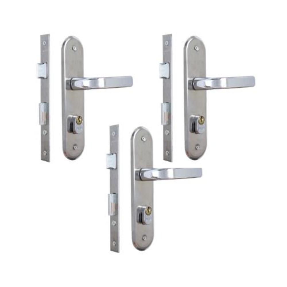 Kit 3 Fechaduras Stilo Alavanca Cromado Externa MGM - 1