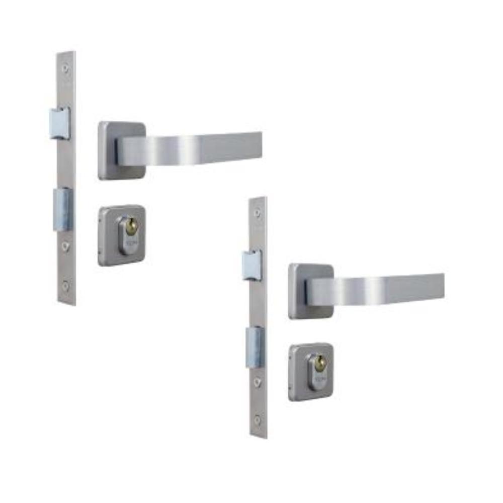 Kit 2 Fechaduras Roseta Módena Alumínio Externa MGM - 1