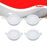 Kit 4 Painel LED Plafon Embutir 6W Redondo Branco Quente - 2