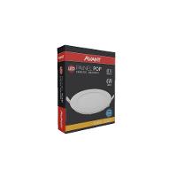 Kit 4 Painel LED Plafon Embutir 6W Redondo Branco Quente - 4