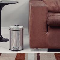 Lixeira Inox com Pedal Brasil 5L com Acabamento Polido e Balde Interno Tramontina - 5