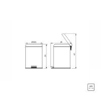 Lixeira Inox com Pedal Brasil 5L com Acabamento Polido e Balde Interno Tramontina - 6