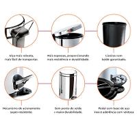 Lixeira Inox Com Pedal e Balde 12 Litros 3040/203 Brinox  - 4