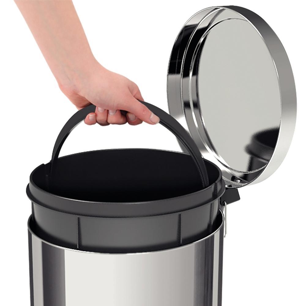 Lixeira Inox com Pedal Brasil com Acabamento Polido e Balde Interno Removível 12L Tramontina - 4