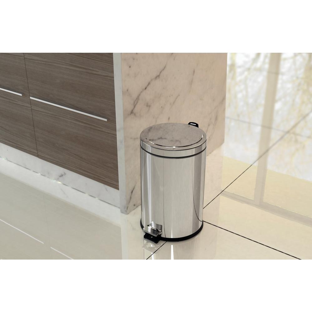 Lixeira Inox com Pedal Brasil com Acabamento Polido e Balde Interno Removível 12L Tramontina - 6