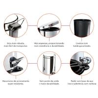 Lixeira Com Pedal e Balde Inox 30 Litros Brinox - 3