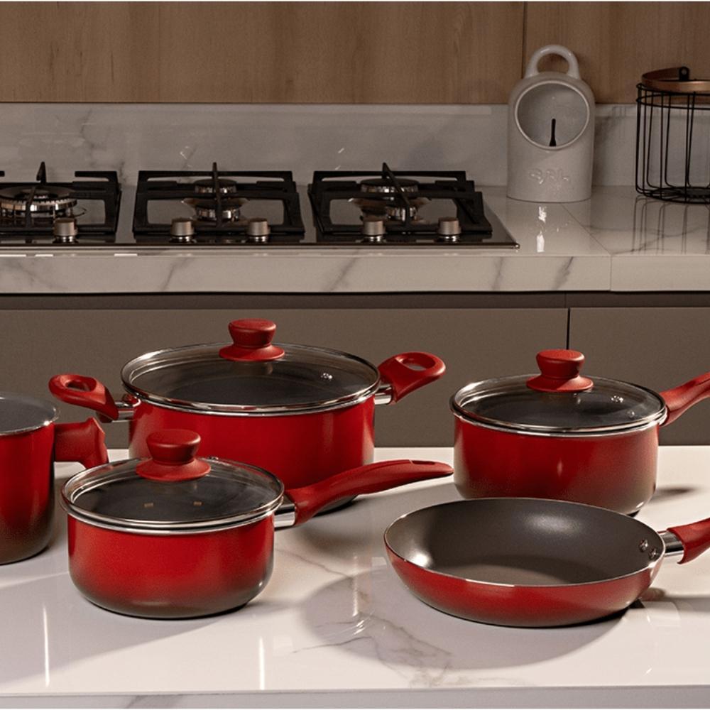 Jogo de Panelas Life Easy Smart 5 Peças Vermelho Brinox - 7